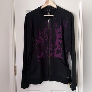 Oakley - Women’s Black and Purple Zipped Sweatshirt, Size Large